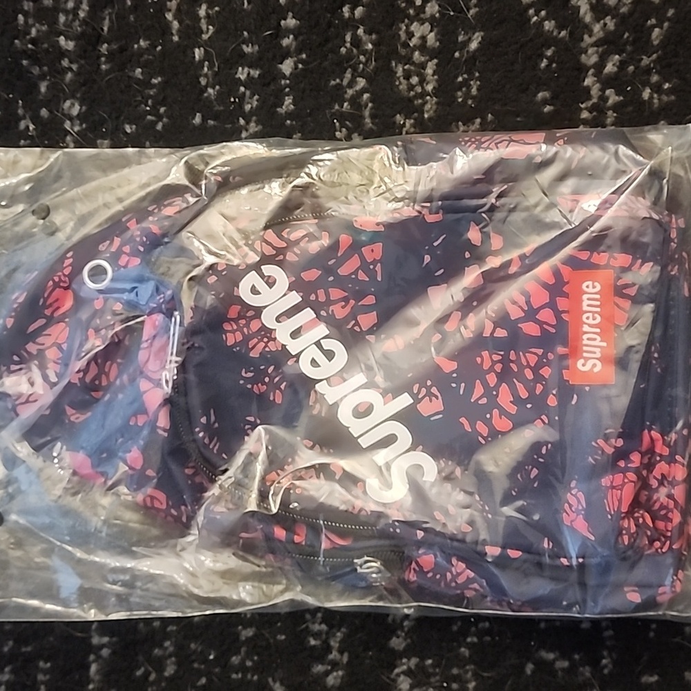 Supreme pink and blue crossbody bag